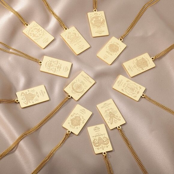 Stainless Steel Zodiac Astrology Sign Necklace - Picture 1 of 16